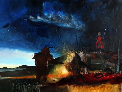 Darkness, oil on canvas,  180x125 cm, 2019