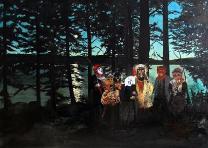 Acquainted with the Night, oil, graphite on canvas, 190x145 cm, 2019